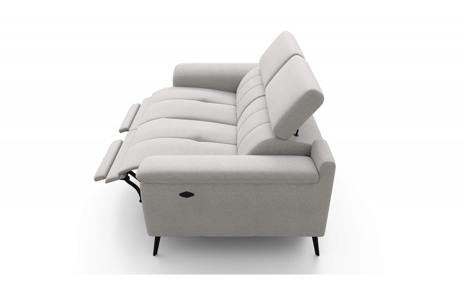 2-Sitzer Relaxsofa mit zwei Relaxfunktionen FIERO FARBE Hellgrau (Arano 15)