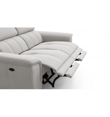 2-Sitzer Relaxsofa mit zwei Relaxfunktionen FIERO FARBE Hellgrau (Arano 15)