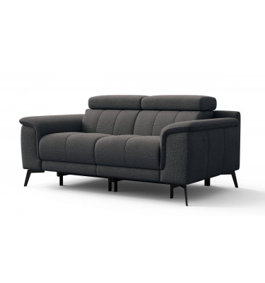 2-Sitzer Relaxsofa mit zwei Relaxfunktionen FIERO FARBE Dunkelgrau (Arano 17)