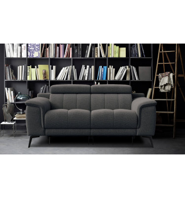 2-Sitzer Relaxsofa mit zwei Relaxfunktionen FIERO FARBE Dunkelgrau (Arano 17)