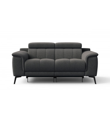 2-Sitzer Relaxsofa mit zwei Relaxfunktionen FIERO FARBE Dunkelgrau (Arano 17)
