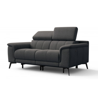 2-Sitzer Relaxsofa mit zwei Relaxfunktionen FIERO FARBE Dunkelgrau (Arano 17)