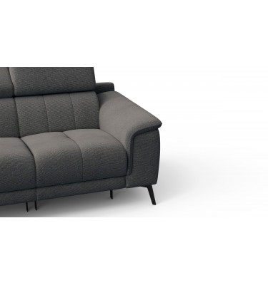 2-Sitzer Relaxsofa mit zwei Relaxfunktionen FIERO FARBE Dunkelgrau (Arano 17)