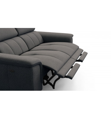 2-Sitzer Relaxsofa mit zwei Relaxfunktionen FIERO FARBE Dunkelgrau (Arano 17)
