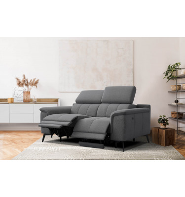 2-Sitzer Relaxsofa mit zwei Relaxfunktionen FIERO FARBE Grau (Arano 19)