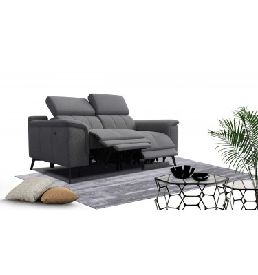 2-Sitzer Relaxsofa mit zwei Relaxfunktionen FIERO FARBE Grau (Arano 19)