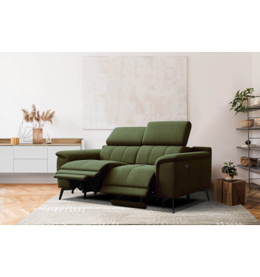 2-Sitzer Relaxsofa mit zwei Relaxfunktionen FIERO FARBE Olivgrün (Arano 24)