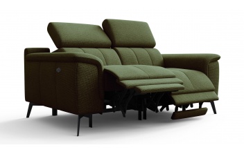 2-Sitzer Relaxsofa mit zwei Relaxfunktionen FIERO FARBE Olivgrün (Arano 24)