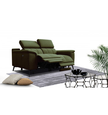 2-Sitzer Relaxsofa mit zwei Relaxfunktionen FIERO FARBE Olivgrün (Arano 24)