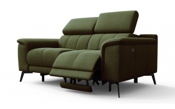 2-Sitzer Relaxsofa mit zwei Relaxfunktionen FIERO FARBE Olivgrün (Arano 24)