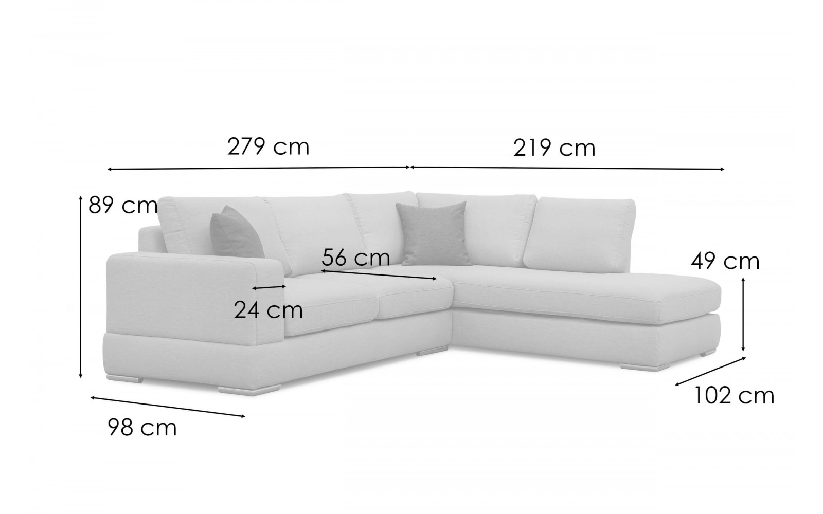 Ecksofa 5-Sitzer rechts Otto | Modernes Ecksofa kaufen | Wozimo