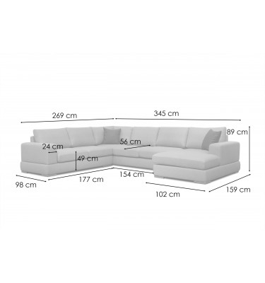 Wohnlandschaft U-Form rechts 7-Sitzer OTTO