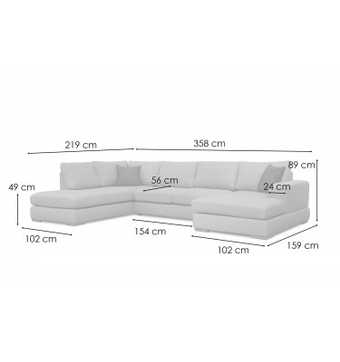 Wohnlandschaft U-Form links 6-Sitzer Otto | Großes Ecksofa kaufen | Wozimo