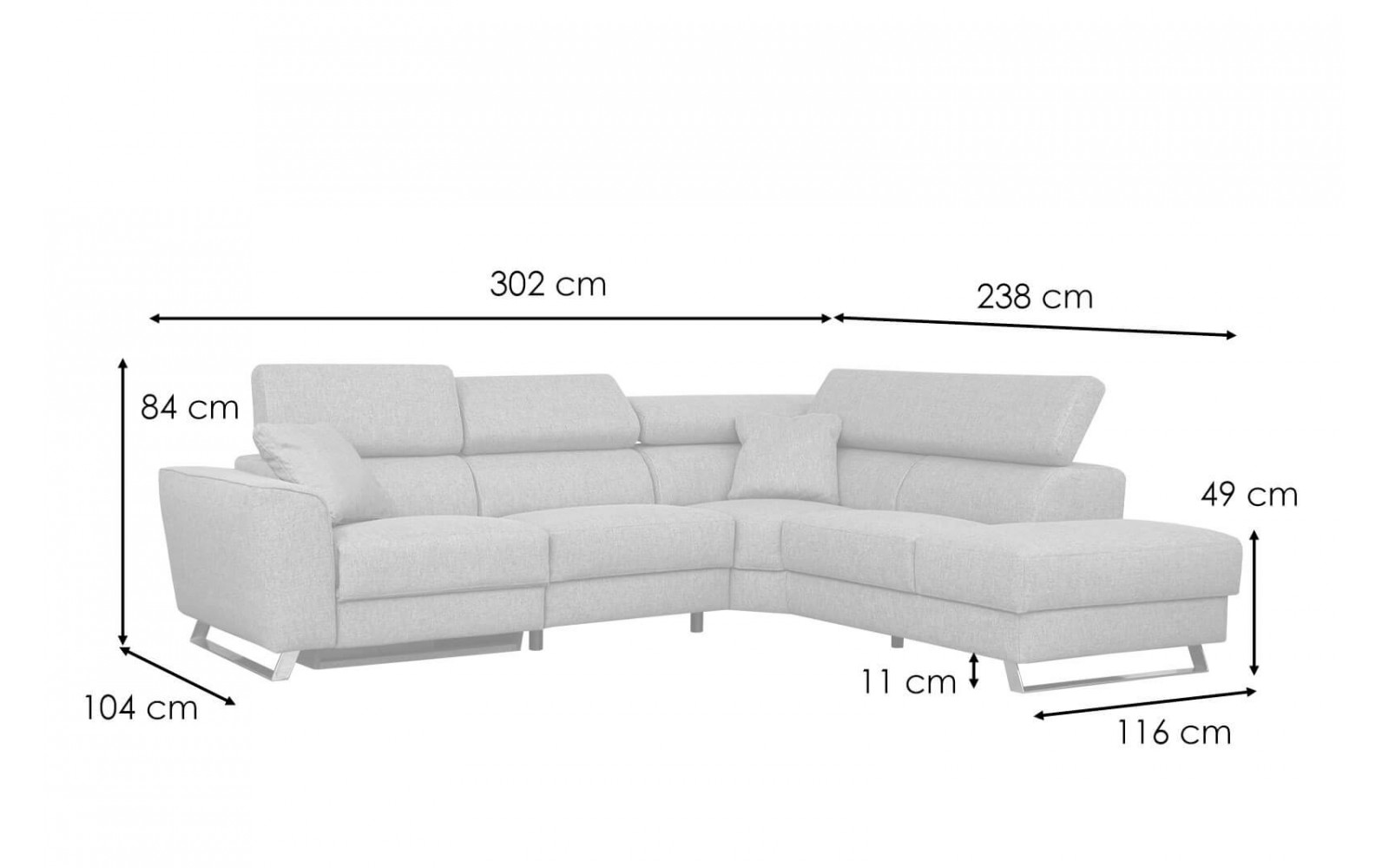 Ecksofa 5-Sitzer rechts Stegen | Mit Relaxfunktion kaufen | Wozimo