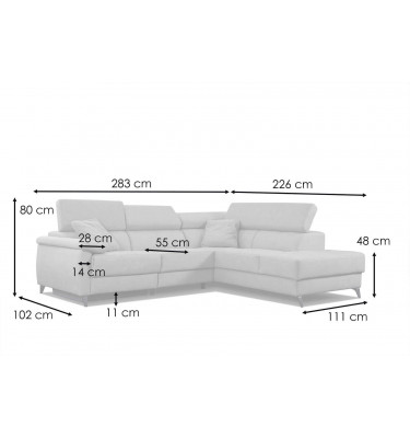 Ecksofa 5-Sitzer rechts Taunus | Mit Relaxfunktion kaufen | Wozimo