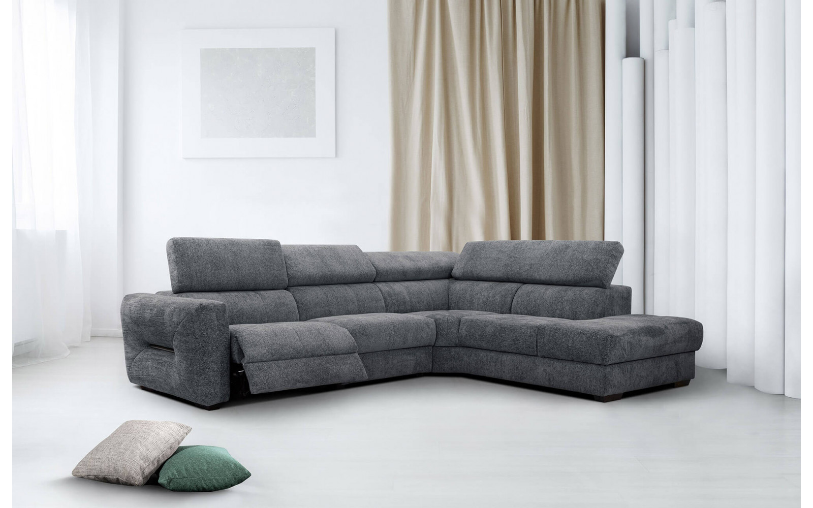 Ecksofa rechts mit Relaxfunktion 5-Sitzer CALVERA