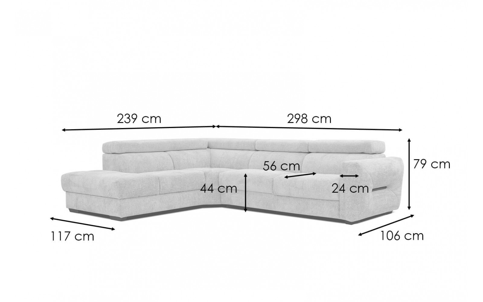 Ecksofa 5-Sitzer links Calvera | Mit Relaxfunktion kaufen | Wozimo