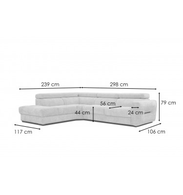 Ecksofa 5-Sitzer links Calvera | Mit Relaxfunktion kaufen | Wozimo