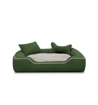 Hundebett & Katzenbett 100x80 cm Grün-Beige | Modell Bonnie | Wozimo