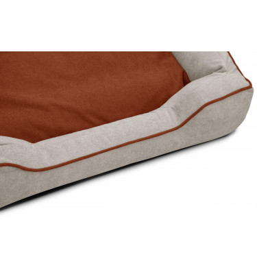 Hundebett & Katzenbett 100x80 cm Beige-Rot | Modell Bonnie | Wozimo