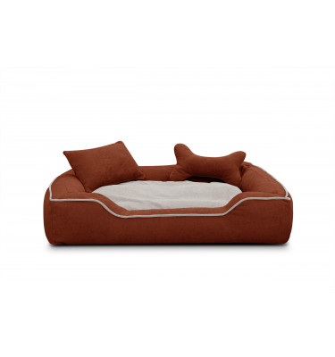 Tierbett Bonnie 100x80 cm rot-hellbeige kaufen | Wozimo