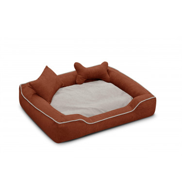 Tierbett Bonnie 100x80 cm rot-hellbeige kaufen | Wozimo