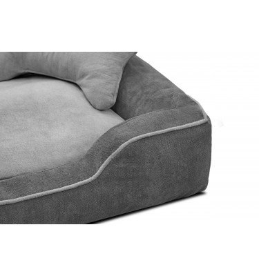 Hundebett / Katzenbett 80 x 70 cm dunkelgrau + hellgrau BONNIE