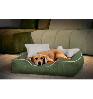 Hundebett & Katzenbett 80x70 cm Grün-Beige | Modell Bonnie | Wozimo