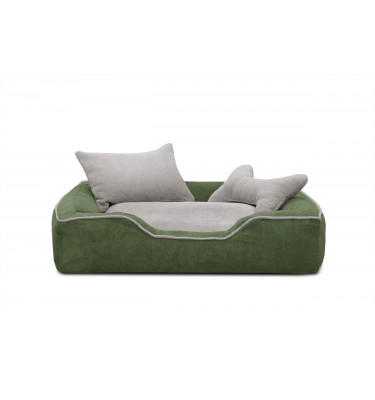 Hundebett & Katzenbett 80x70 cm Grün-Beige | Modell Bonnie | Wozimo