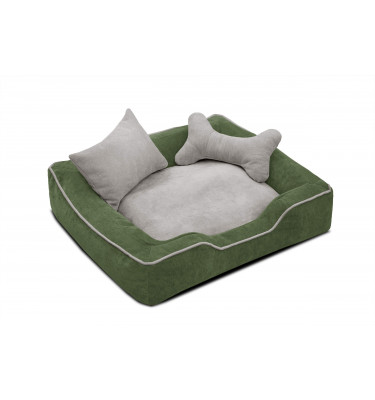 Hundebett & Katzenbett 80x70 cm Grün-Beige | Modell Bonnie | Wozimo