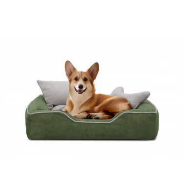 Hundebett & Katzenbett 80x70 cm Grün-Beige | Modell Bonnie | Wozimo