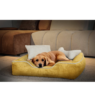 Hundebett & Katzenbett 80x70 cm Gelb-Ecru | Modell Bonnie | Wozimo