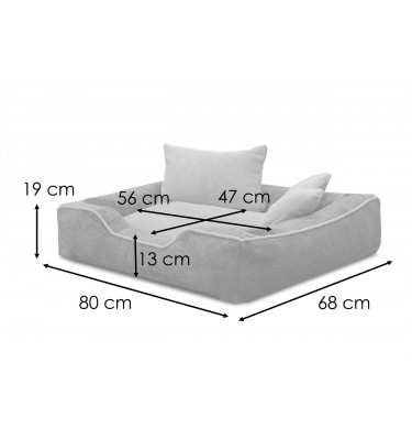 Hundebett & Katzenbett 80x70 cm Gelb-Ecru | Modell Bonnie | Wozimo