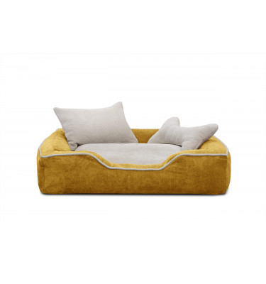 Hundebett & Katzenbett 80x70 cm Gelb-Ecru | Modell Bonnie | Wozimo