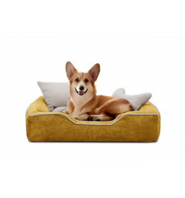 Hundebett & Katzenbett 80x70 cm Gelb-Ecru | Modell Bonnie | Wozimo