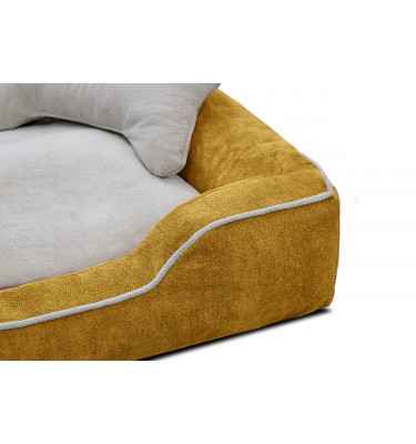 Hundebett & Katzenbett 80x70 cm Gelb-Ecru | Modell Bonnie | Wozimo