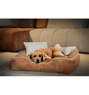 Hundebett & Katzenbett 80x70 cm Orange-Beige | Modell Bonnie | Wozimo