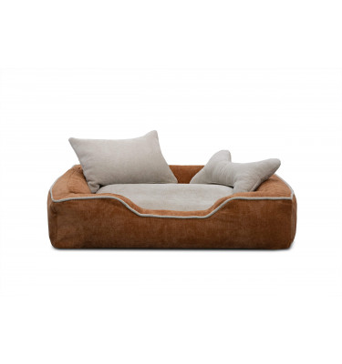 Hundebett & Katzenbett 80x70 cm Orange-Beige | Modell Bonnie | Wozimo