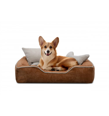 Hundebett & Katzenbett 80x70 cm Orange-Beige | Modell Bonnie | Wozimo