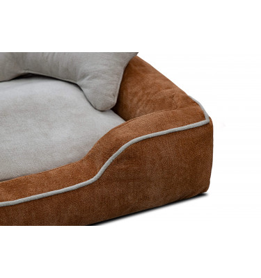 Hundebett & Katzenbett 80x70 cm Orange-Beige | Modell Bonnie | Wozimo