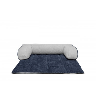 Hundebett & Katzenbett 100x120 cm Blau-Grau | Modell Dina | Wozimo
