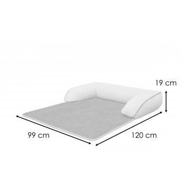 Hundebett / Katzenbett 100 x 120 cm orange + hellbeige DINA