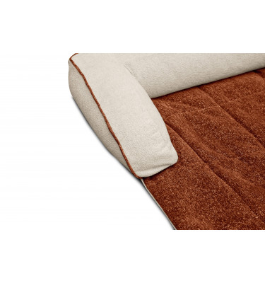 Hundebett / Katzenbett 100 x 120 cm orange + hellbeige DINA