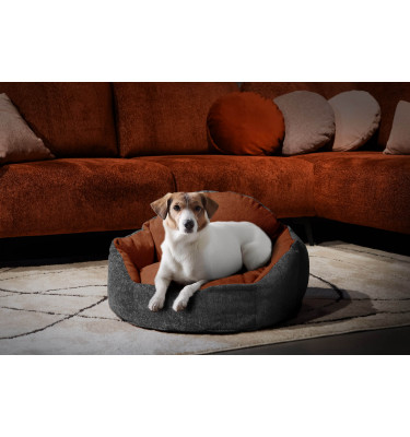 Hundebett & Katzenbett 70x55 cm Grau-Rot | Modell Mickey | Wozimo