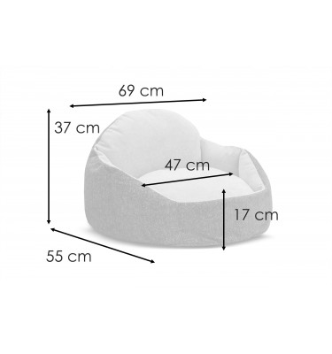 Hundebett & Katzenbett 70x55 cm Grau | Modell Mickey | Wozimo