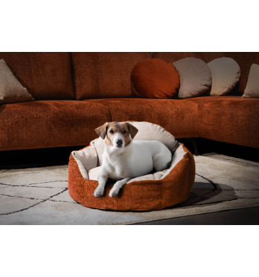 Hundebett & Katzenbett 70x55 cm Orange-Grau | Modell Mickey | Wozimo