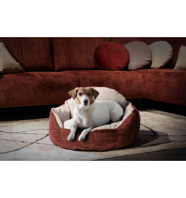 Hundebett & Katzenbett 70x55 cm Rot-Grau | Modell Mickey | Wozimo
