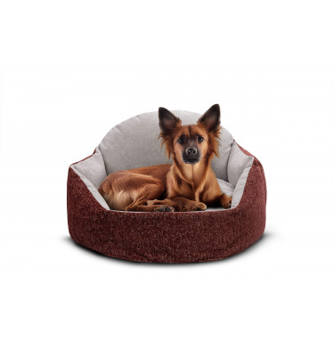 Hundebett & Katzenbett 70x55 cm Rot-Grau | Modell Mickey | Wozimo