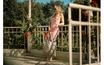 Punktmuster Stofftragetasche LEA