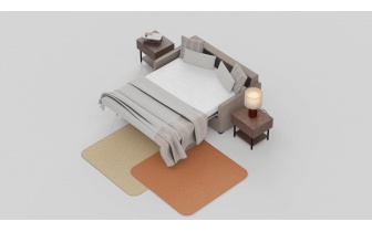 BRAGA - Überwurf 220x240 cm mit vier Dekokissen